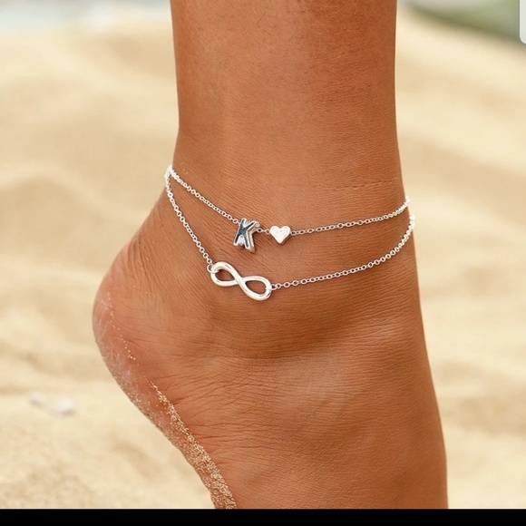 Most Letters plus Infinity Sign heart Anklet - Picture 4 of 7